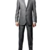 Grey Prom Suit - Gray Wedding Suit - Gray Tuxedo Grey & Black Trim Tuxedo