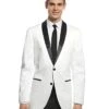 Mens White Dinner Jacket 1 One Button White And Dark Color Black Collared Shawl Collar Sportcoat Blazer ~ Suit Jacket, Dinner Jacket