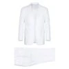 601-20 Men's Notch Lapels White Solid Linen Suits