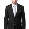 "Black Slim Fit Men's Wedding Suit - Basic 2 Button Style"
