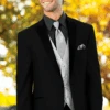 Men 2 Button Trim Cowboy In Black Cowboy Suit - Country Wedding Suits