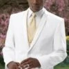 2 Button Style White Tuxedo Suit + Tux Shirt & Bow Tie With Any Color Optional Color Ve - Wholesale Tuxedo Shirt