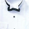 Mens Convertible Cuff Wing Collar Tuxedo Shirt In White