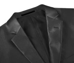 Black Regular Fit Sharkskin Italian Styled 2 Piece Suit -Alberto Nardoni Shop 207 1 3