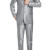 Gray Regular Fit Sharkskin Italian Styled 2 Piece Suit