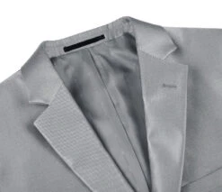 Gray Slim Fit Sharkskin Italian Styled 2 Piece Suit 9 Gray Slim Fit Sharkskin Italian Styled 2 Piece Suit -Alberto Nardoni Shop 207 2 3