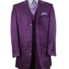 Gangster Suit - Mobster Suit - Mafia Suit For Mens 3 Button Ton On Ton Stripe Fashion Suit In Purple