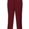 "Burgundy Men's Regular Fit Wool Dress Pants - Flat Front Style"