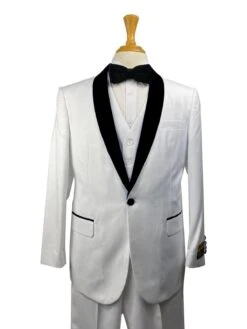 34-C-TUX-SHAWL WHITE-BLK -Tuxedo WholesaleDistributors