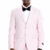 "Men's Pink Wedding & Prom 2025 Suit - Two Button Vested Peak Lapel"
