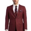 "Burgundy Men's Slim Fit Wedding Suit - Basic 2 Button Design"