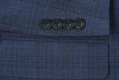 San Gemini Collection - 3 Piece Suit 2 Buttons Blue Glen Plaid Regular Fit -Alberto Nardoni Shop 4s