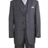 Gangster Suit - Mobster Suit - Mafia Suit For Mens 3 Button Notch Lapel Bold Pinstripe Gangster Suit In Grey