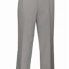 "Men's Wool Feel Regular Fit Dress Pants - Light Grey, Flat Front"