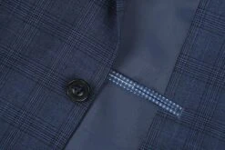 San Gemini Collection - 3 Piece Suit 2 Buttons Blue Glen Plaid Regular Fit -Alberto Nardoni Shop 5s