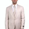 "Men's Skinny Wedding Suit - One Button Peak Lapel With Lowcut Vest, Tan"