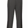 Charcoal Grey Men's Regular Fit Wool Dress Pants - Flat Front Style
