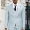 Mens Stacy Adams Suit - Stacy Adams Suit Men's Summer Suit - Sky Blue Vested Peak Lapel