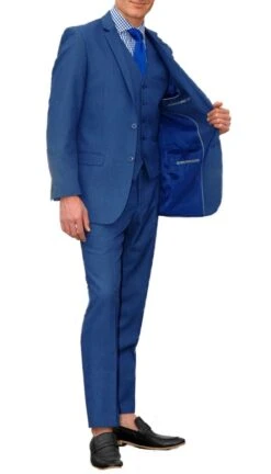 Jax New Blue Slim Fir 3 Piece Suit -Alberto Nardoni Shop BLUE 2