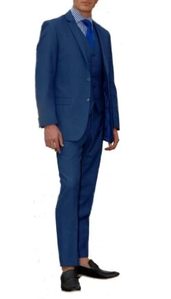 Jax New Blue Slim Fir 3 Piece Suit -Alberto Nardoni Shop BLUE 78