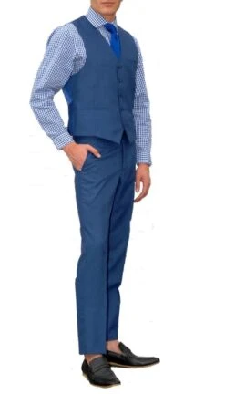 Jax New Blue Slim Fir 3 Piece Suit -Alberto Nardoni Shop BLUE 9