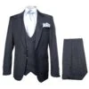 Rossi Man BOND RM1779 Slim Fit 3-Piece Black Suit – Tailored Formalwear For Men