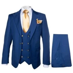 Rossi Man BOND RM1780 Slim Fit 3-Piece Suit – Modern Royal Blue Suit For Men