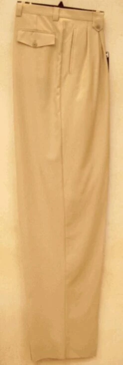 Mens Pleated Dress Pants Mizzani Pleated Super 120'S -long Rise Big Leg Slacks Beige Wide Leg Dress Pants Pleated Baggy Dress Trousers