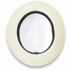 Tapa Crushable Straw Hat Fedora In Two Tone Beige-White -Alberto Nardoni Shop Beige White.3