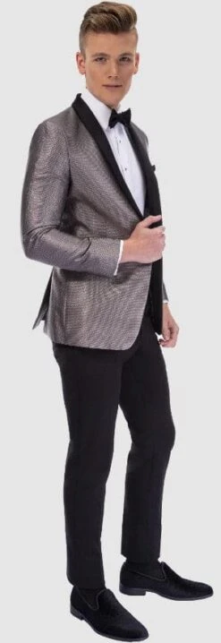 Mens Slim Fit Tuxedo Jacket Black Satin Shawl Lapel -Alberto Nardoni Shop Black Satin Shawl Lapel Tuxedo