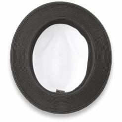 Tapa Crushable Straw Hat Fedora In Two Tone Black-White -Alberto Nardoni Shop Black White.3