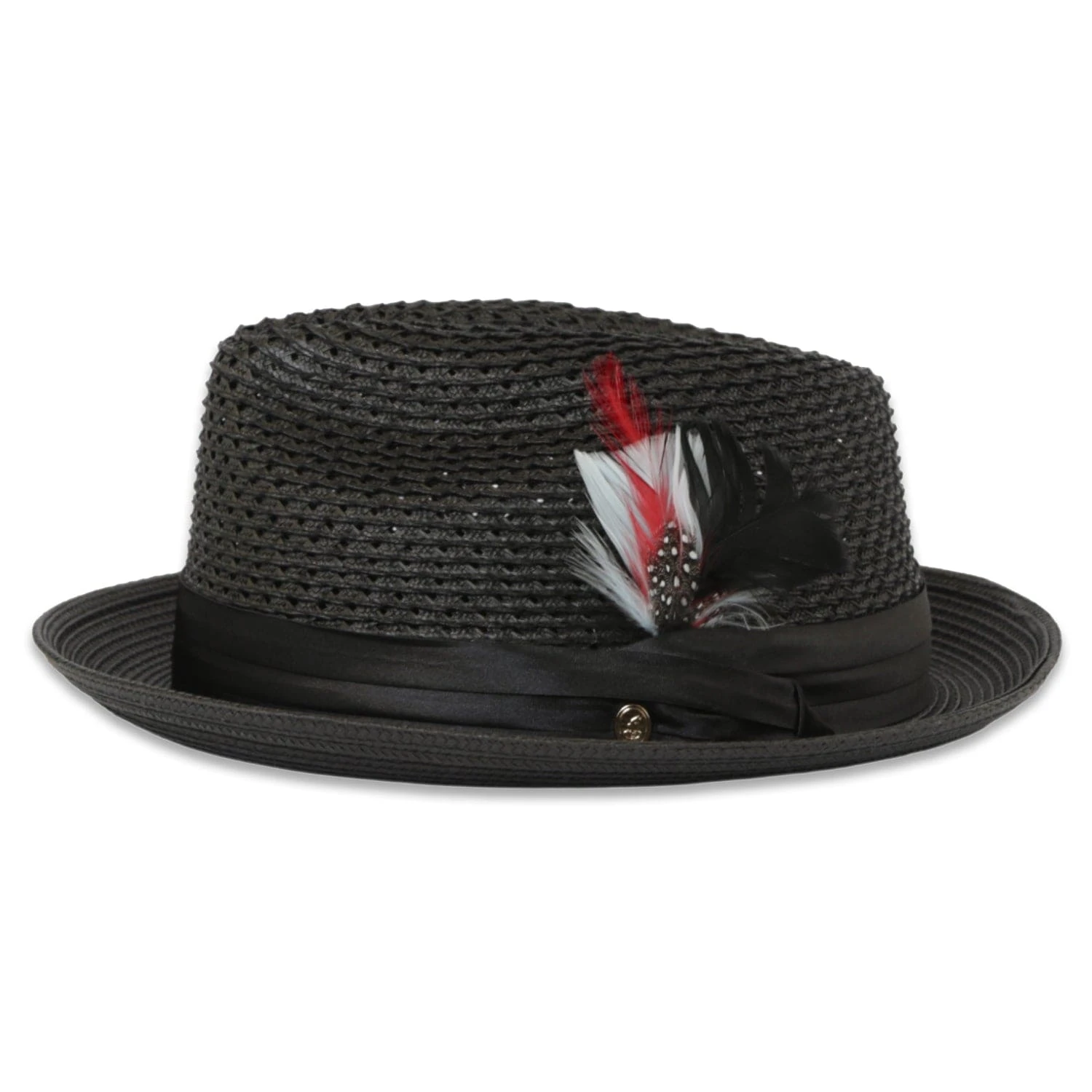 Castor Crushable Straw Hat Fedora In Black 2 Castor Crushable Straw Hat Fedora In Black - Image 2