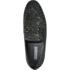 Mens Modern Glitter Sequin Prom Tuxedo Loafer In Black -Alberto Nardoni Shop Black32