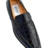 Italian Crocodile Skin Shoes By Ferrini Mens Black Unique Leather Loafers