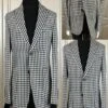 Black And White Plaid Suit Jacket - Mens Black Plaid Blazer