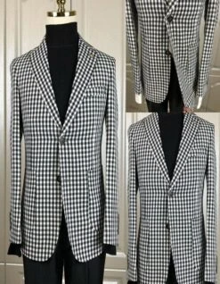 Black And White Plaid Suit Jacket - Mens Black Plaid Blazer