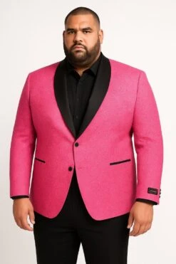 Men’s Hot Pink Paisley Tuxedo Blazer With Black Shawl Lapel Fuchsia Color Dinner Jacket Perfect For Prom 8 Men’s Hot Pink Paisley Tuxedo Blazer With Black Shawl Lapel Fuchsia Color Dinner Jacket Perfect For Prom -Alberto Nardoni Shop BlazerwithBlack
