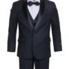 Boy Vested Shawl Collar Tuxedos In Navy