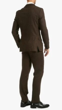 Bradford Cognac Slim Fit 3 Piece Tweed Suit -Alberto Nardoni Shop Bradford1