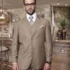 Mens Classic 3pc Two Button Solid Bronze Super 150's Extra Fine Italian Fabric Suit