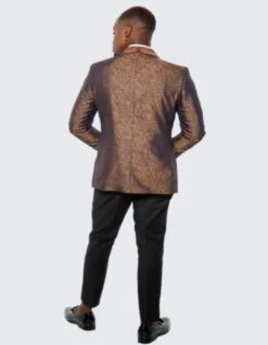 Mens Brown Paisley Hybrid Fit Tuxedo Jacket Wedding - Prom Tuxedo -Alberto Nardoni Shop Brown Paisley Hybrid Fit