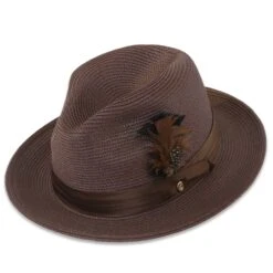 Tapa Crushable Straw Hat Fedora In Brown