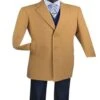 "Wool & Cashmere Men's Overcoat - Full Length In Camel"
