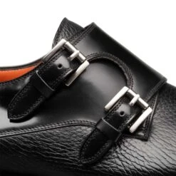 Men's Cantera Genuine Leather Double Monk Strap Black Shoes By Mezlan Made In Spain Brand -Alberto Nardoni Shop Cantera 4 Genuine