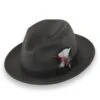 Tapa Crushable Straw Hat Fedora In Charcoal