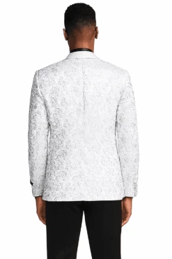 Men’s Silver Grey Tonal Paisley Tuxedo Jacket – Slim Fit Wedding & Prom Blazer -Alberto Nardoni Shop ChatGPTImageJun30 2025 10 54 19AM