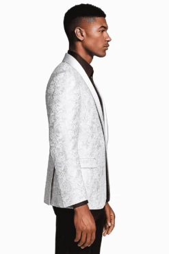 Men’s Silver Grey Tonal Paisley Tuxedo Jacket – Slim Fit Wedding & Prom Blazer -Alberto Nardoni Shop ChatGPTImageJun30 2025 10 59 55AM