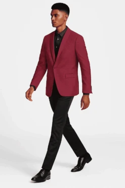 Burgundy Paisley Slim Fit Tuxedo Jacket – Men's Wedding & Prom Blazer With Satin Shawl Lapel -Alberto Nardoni Shop ChatGPT Image Jun 27 2025 02 35 19 PM