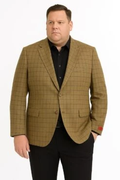 Men's Tan Plaid Blazer – Windowpane Checkered Taupe Colar With Conservative Burgunsih Pattern Mix Perfect For Business -Alberto Nardoni Shop ConservativeburgunsihPatternMixPerfectForBusiness