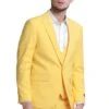 "Yellow Men's Slim Fit Wedding Suit - Peak Lapel Double Breasted Vest"